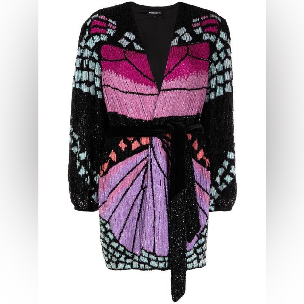 Retrofete Butterfly Beaded Dress
